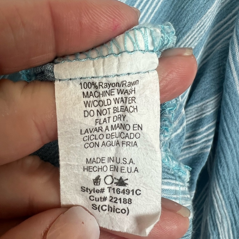 π GUC FINAL TOUCH Final Blue & White Striped Twist-Front Top | Womenβs Small - Picture 8 of 8